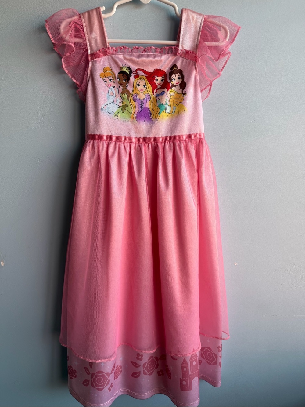 Girls Pink Disney Princess Nightgown Dress Size 5T - Picture 8 of 14